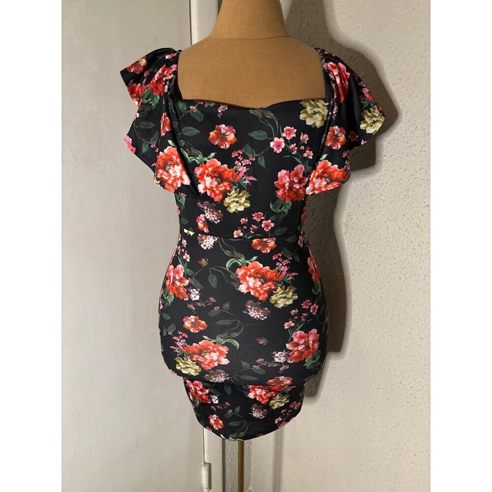 Symphony Floral Body Con Dress S Wedding Party Special Occasion Coquette Girl